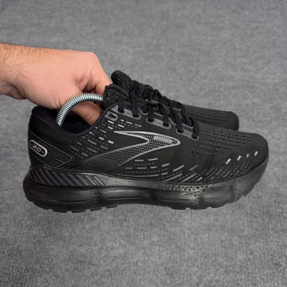 Brooks Glycerin GTS 20 Mens Size 9 D Triple Black Running Shoes Gym *NO INSOLES*